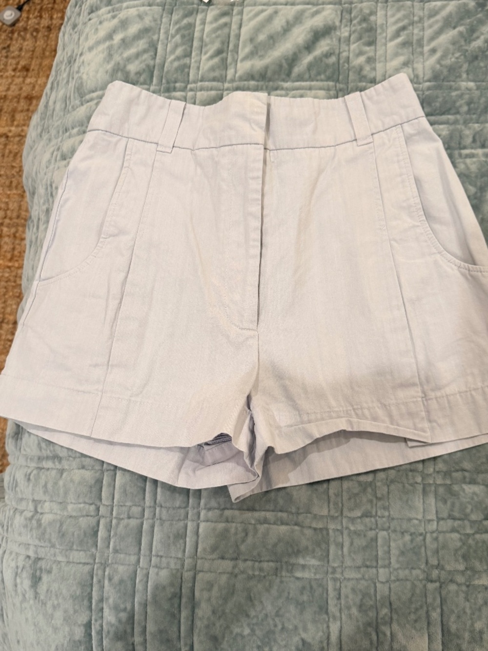 Ba&sh Pale Lavender High Waist Cotton Lady Shorts - FR 1/ US Small